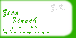 zita kirsch business card